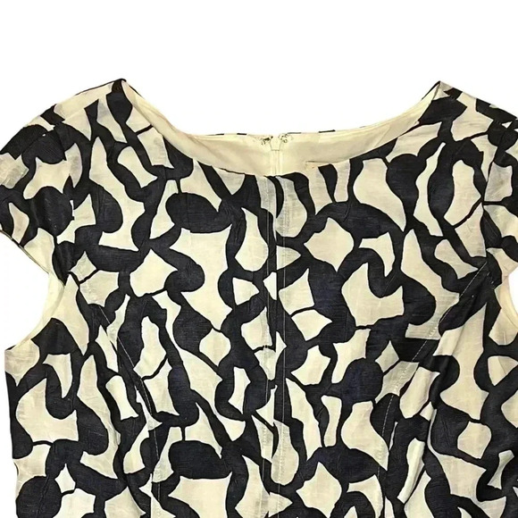 Anne Klein Black and White Cap Sleeve Midi Dress - Picture 2 of 7